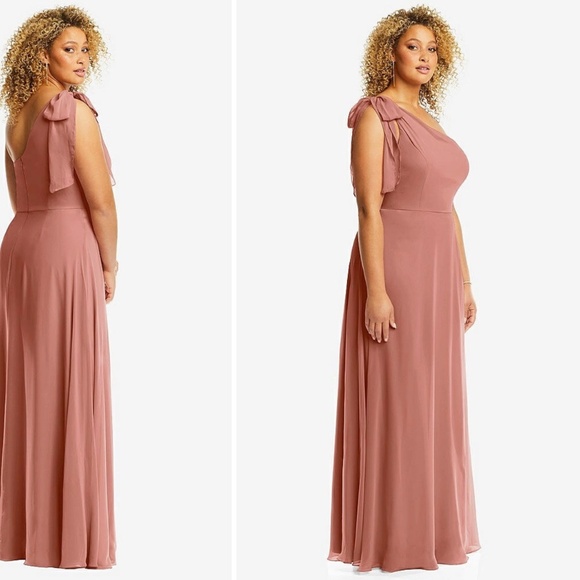 After Six Draped One-Shoulder Maxi‎ Dress With Scarf Bow Size 2 - Picture 6 of 10